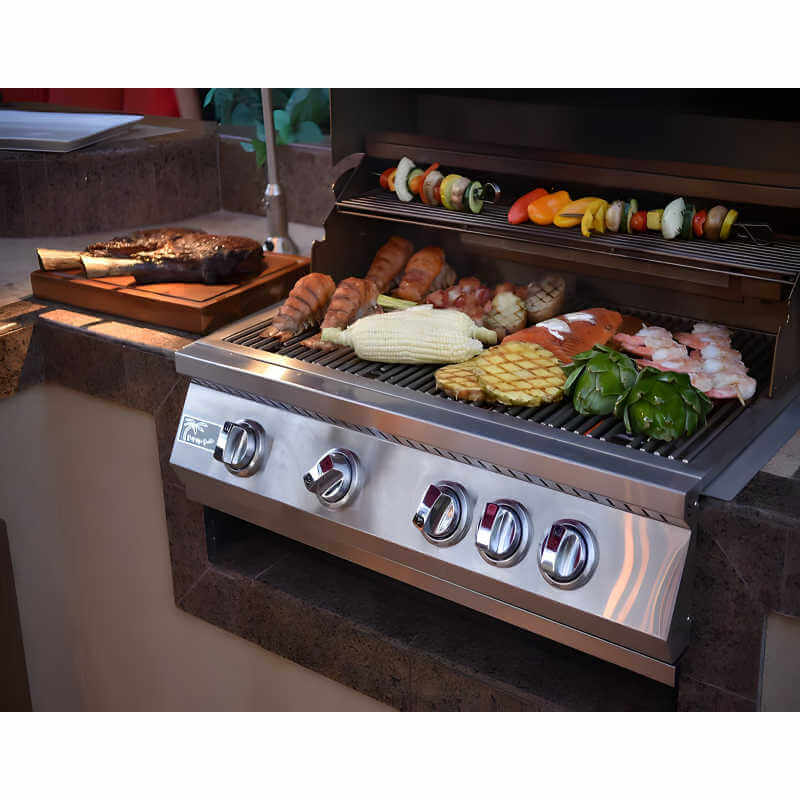 Kokomo Grills 32 Inch 4 Burner Built-In Gas Grill | Ample Grilling Space 