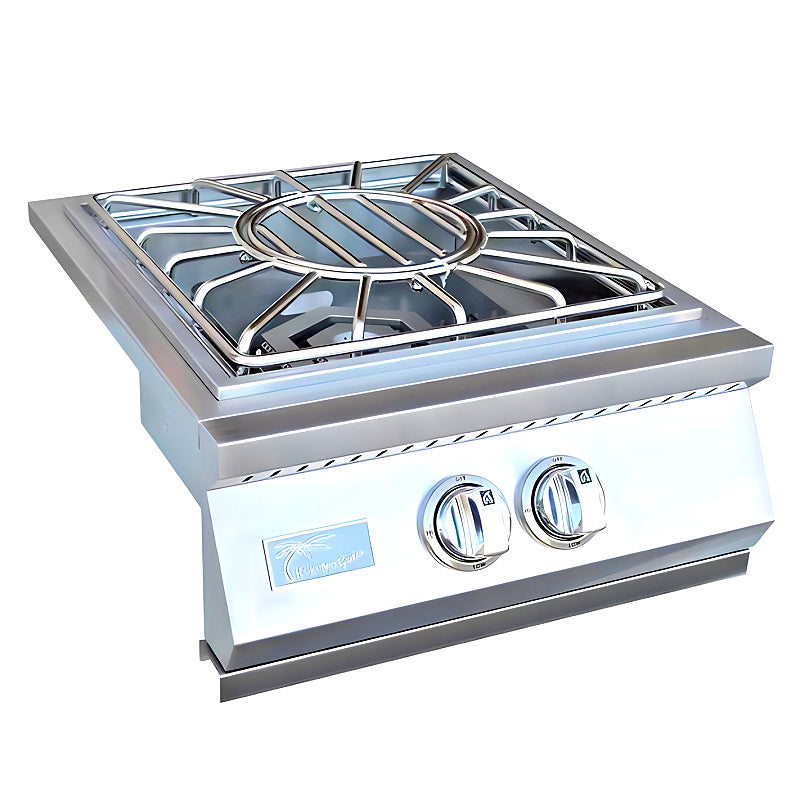 American Made Grills Muscle 60,000 BTU Built-In Natural Gas Power Burner  With Stainless Steel Lid - MUSPB2-NG