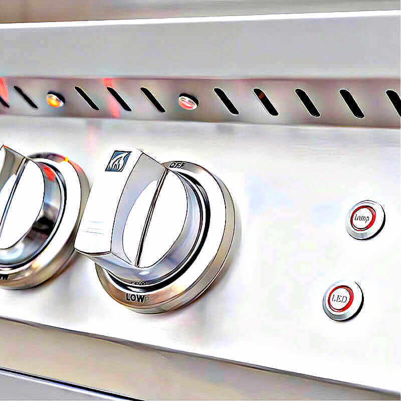 Kokomo Grills Professional 40 Inch 5 Burner Built in Gas Grill | Red LED Lights on Gas Knobs