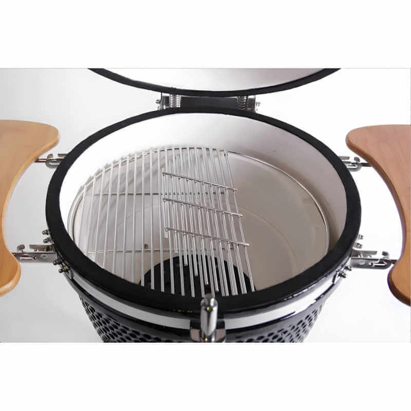 Kokomo 21 Inch Kamado Ceramic BBQ Grill | Hinged Stainless Steel Cooking Grates