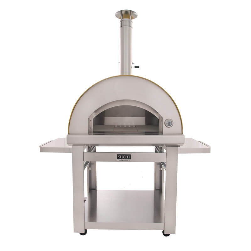 Kucht Venice Wood-Fired Outdoor Pizza Oven w/ Cart | Firebrick Interior