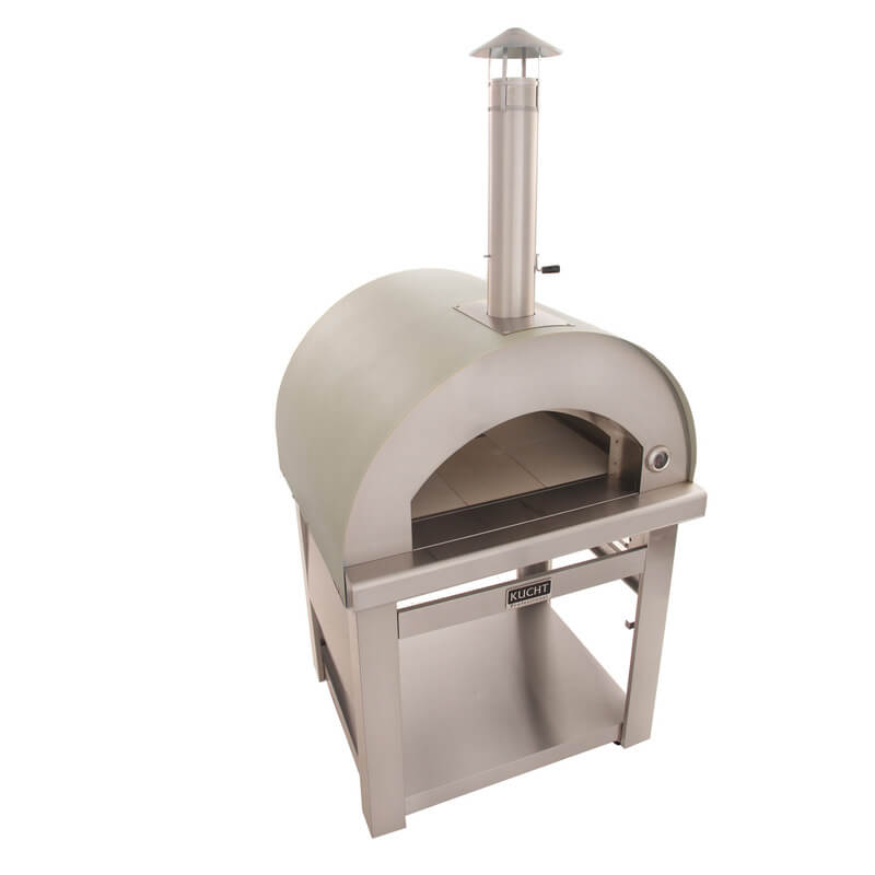 Kucht Venice Wood-Fired Outdoor Pizza Oven w/ Cart | Stainless Steel Flue