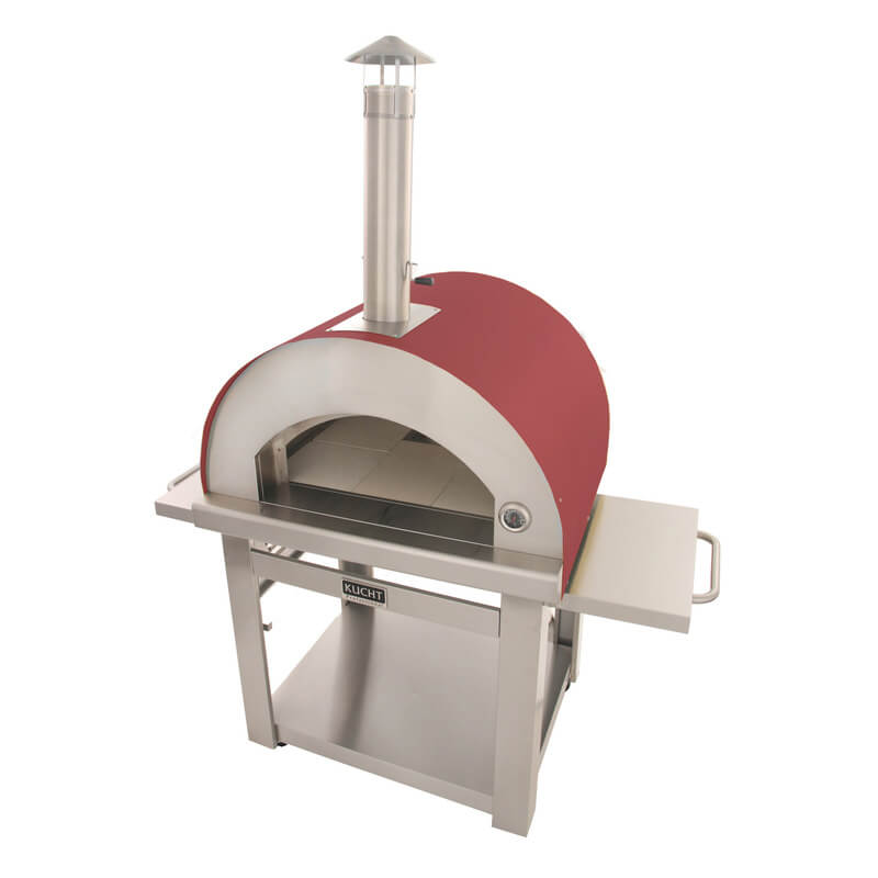 Kucht Venice Wood-Fired Outdoor Pizza Oven | Red With Chimney