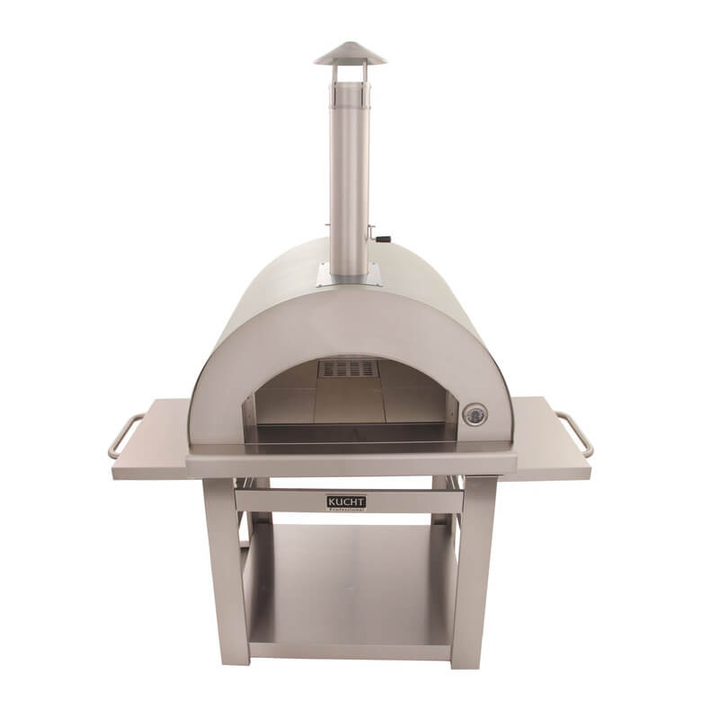 Kucht Venice Wood-Fired Outdoor Pizza Oven | Two Shelves on Cart