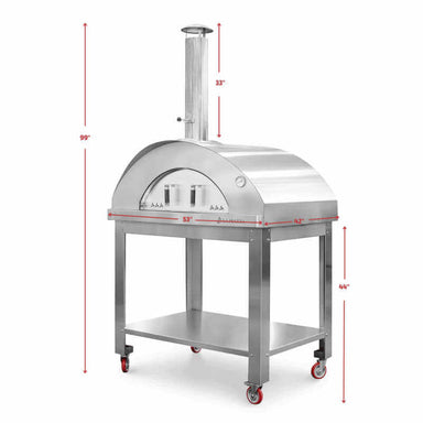 La Piazza Grosso 54-Inch Pizza Oven w/ Standard Cart | Dimensions