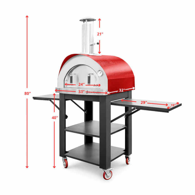 La Piazza Piccolo Pizza Oven With Premium Cart | Dimensions