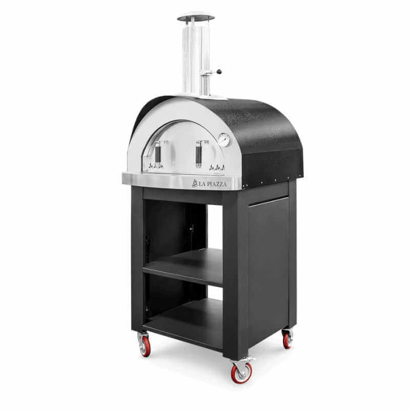 La Piazza Piccolo 33-Inch Pizza Oven With Premium Cart | Black