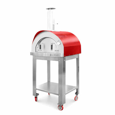 La Piazza Piccolo 33-Inch Pizza Oven With Standard Cart | Red