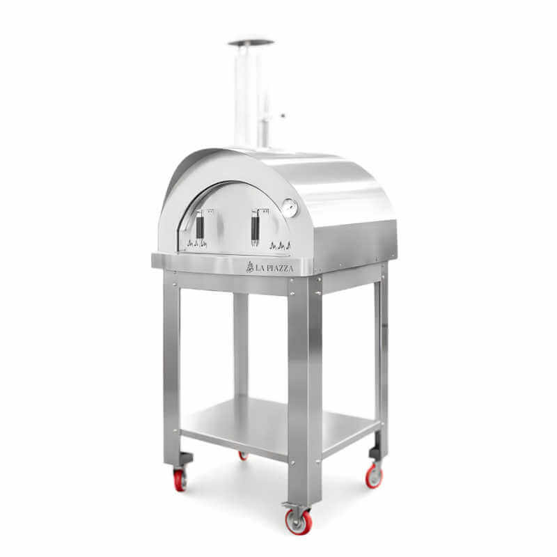 La Piazza Piccolo 33-Inch Pizza Oven With Standard Cart | Stainless Steel