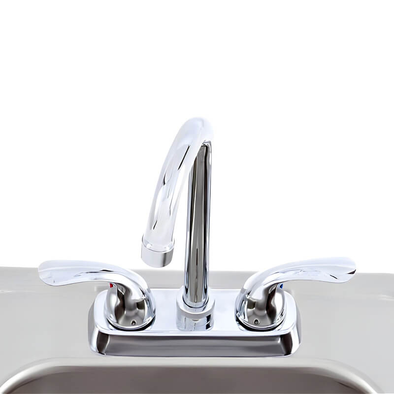 Lion 15 x 15-Inch Outdoor Stainless Steel Sink With Hot/Cold Faucet