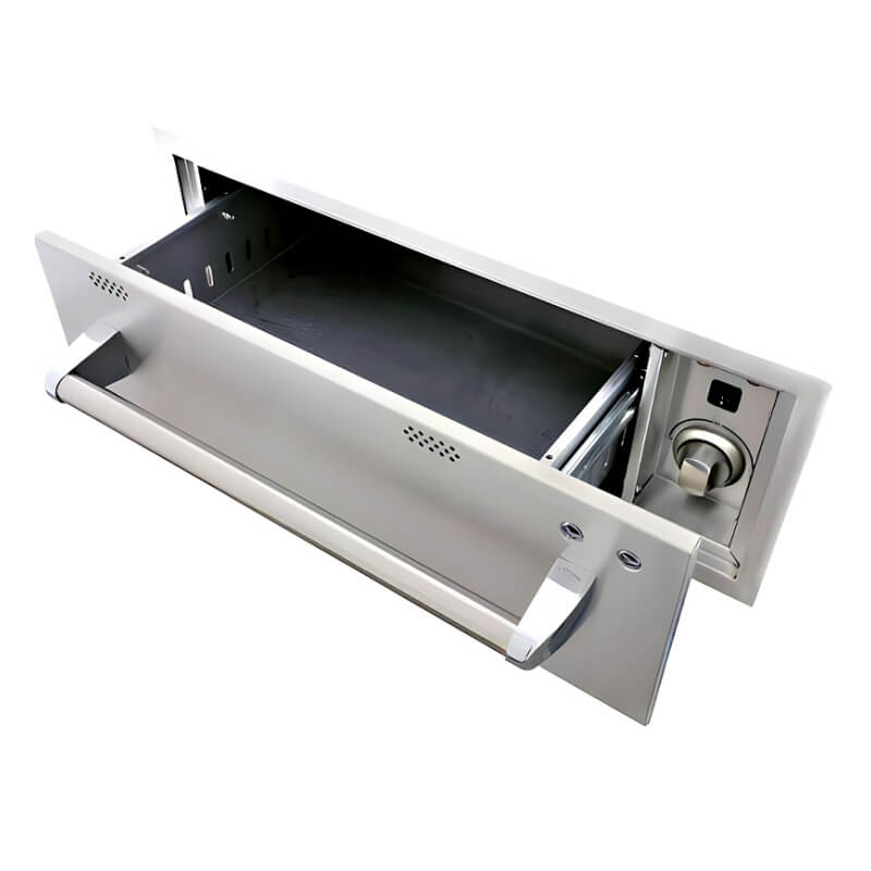 Lion 30-Inch Built-In 120V Electric Stainless Steel Warming Drawer | Adjustable Temperature Control