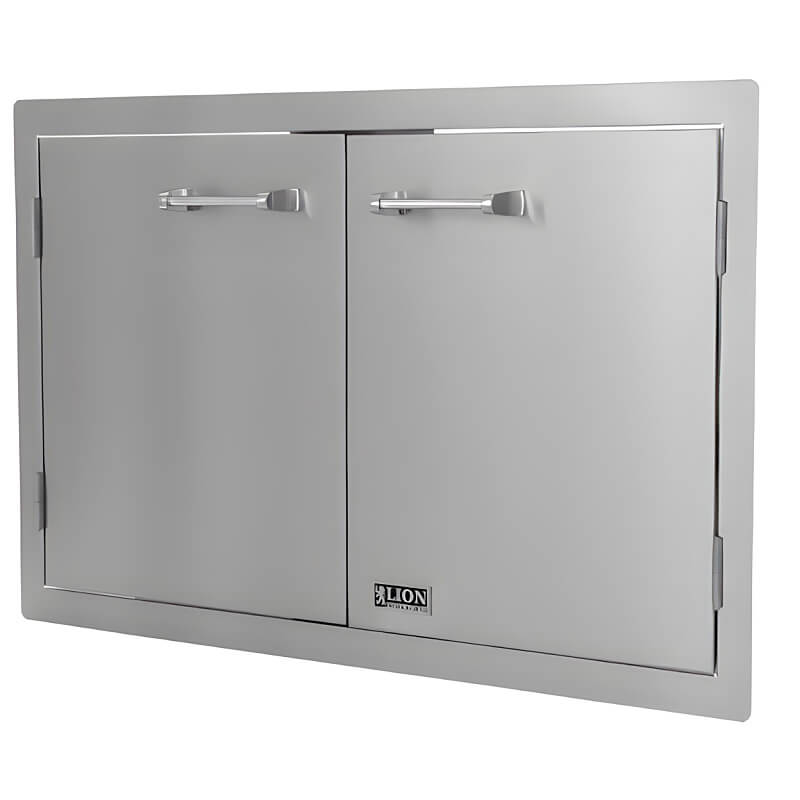 Lion Superior Q BBQ Island: 33-Inch Double Door | Stainless Steel Construction