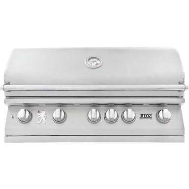 Lion L90000 40-Inch 5-Burner Built-In Stainless Steel Gas Grill — 90,000 BTU Total, 304 SS, Infrared Rear Burner, CSA Certified