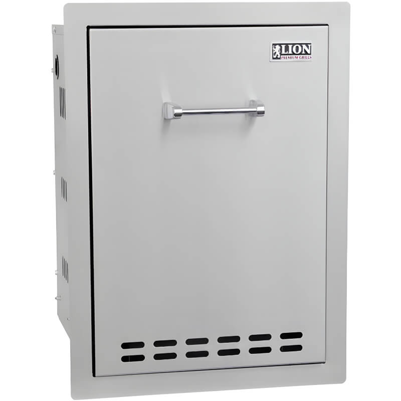 Lion L55628 16-Inch Roll-Out Stainless Steel Drawer — Fits Standard 20 lb Propane Tank or Trash Bin