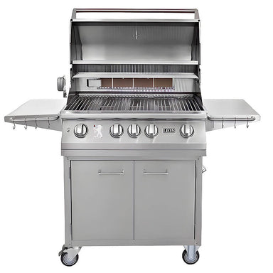 Lion L75000 32-Inch 4-Burner Stainless Steel Freestanding Grill | Stainless Steel Grill Cart
