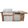 Lion Quality Q BBQ Island: L75000 32-In Grill, Side Burner, Refrigerator, & Combo Storage