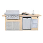 Lion Resort Q BBQ Island: L75000 32-In Grill, Side Burner, Fridge, Sink, Double Drawer, & Combo