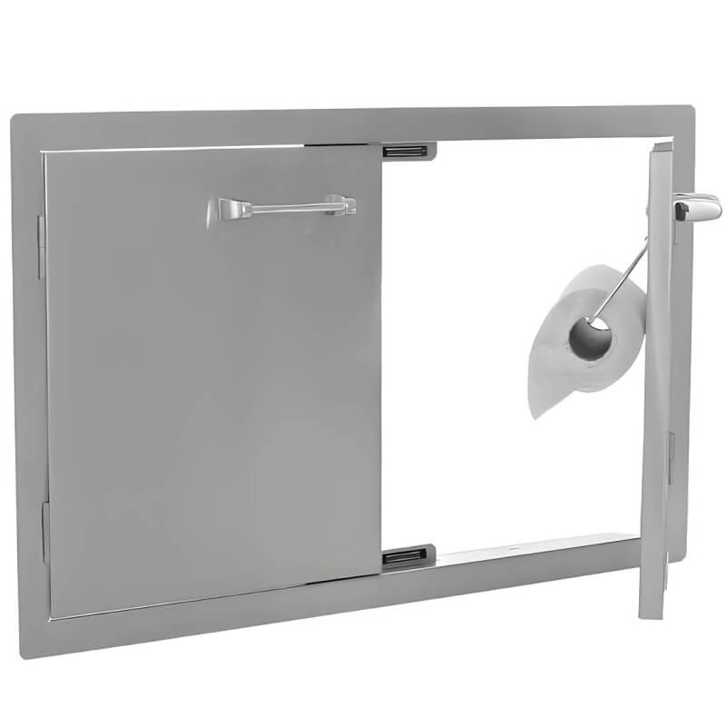 Lion Sensational Q BBQ Island: 33-Inch Double Access Door w/ Paper Towel holder