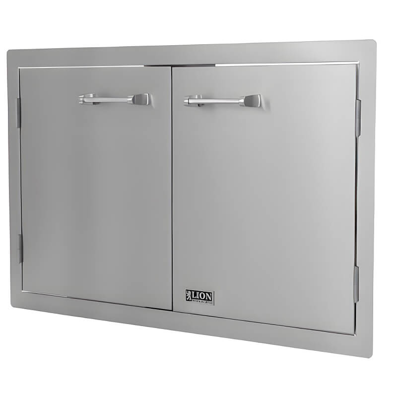 Lion Sensational Q BBQ Island: 33-Inch Double Access Door Stainless Steel Construction