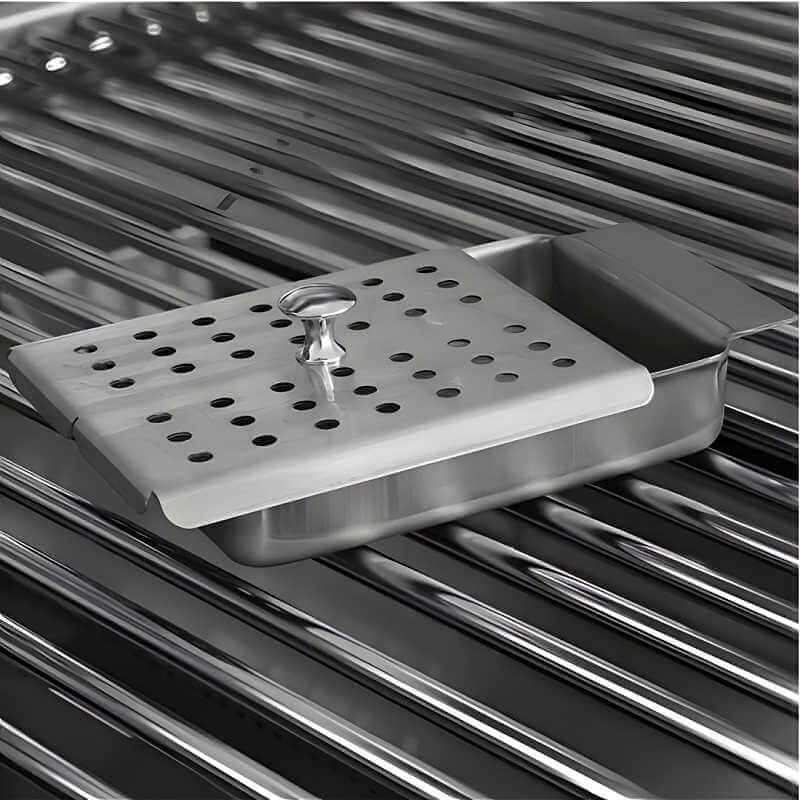 Lion Sensational Q BBQ Island:  L90000 40-Inch 5 Burner Gas Grill | Stainless Steel Smoker Box