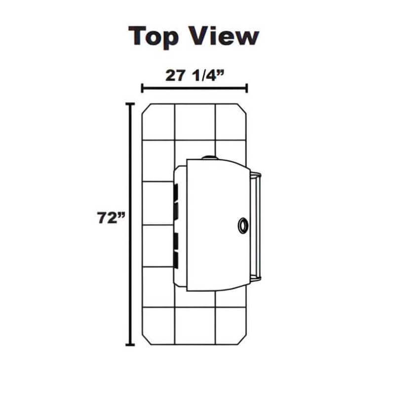 Lion Superior Q BBQ Island: L75000 32-Inch Grill & 33-Inch Double Door | Top View Dimensions