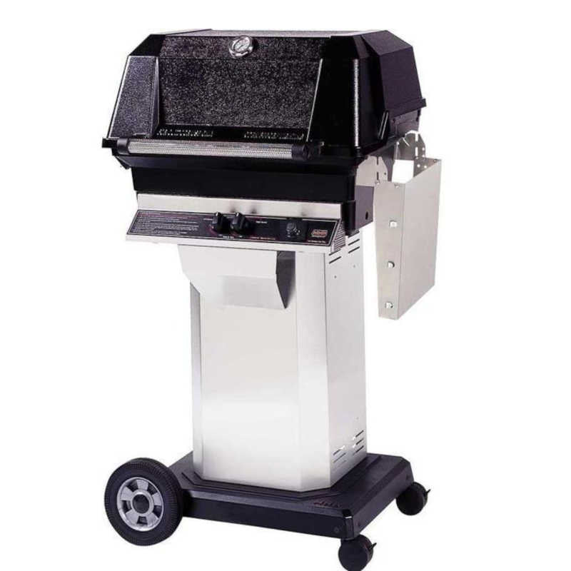MHP JNR4DD Gas Grill With Stainless Steel Shelves & Stainless Cart