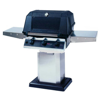 MHP WHRG4DD Hybrid Gas Grill W/ SearMagic Grids On Stainless Patio Base