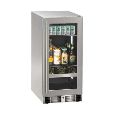 Marvel Essential 15-Inch Stainless Glass Door Beverage Center with Lock