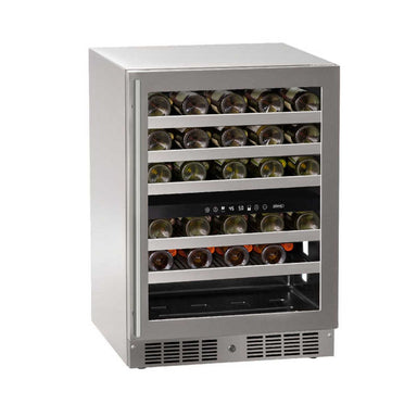 Marvel Essential 24-Inch Stainless Glass Door Dual Zone Wine Refrigerator with Lock