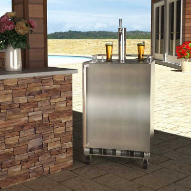 Marvel Outdoor Mobile Dispenser With Single Beer & Beverage Tap | Shown on Patio
