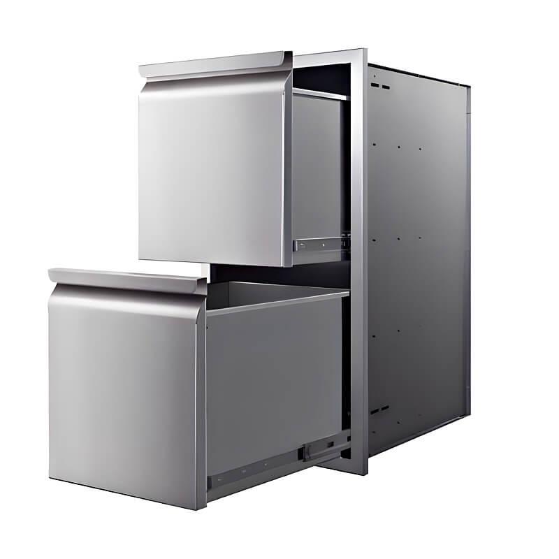Memphis Grills 15 Inch Stainless Steel Double Access Drawer | Soft-Closing Glides