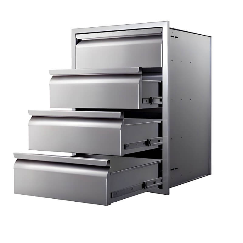 Memphis Grills 21-Inch Quadruple Stainless Steel Access Drawer | Soft-Closing Drawers