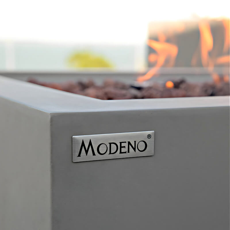 Modeno Ridgefield Light Gray Square Concrete Fire Table with Flame