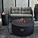 Modeno Venice Fire Table in Slate Black on Patio