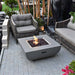 Modeno Westport Gray Concrete Square Fire Table on Patio