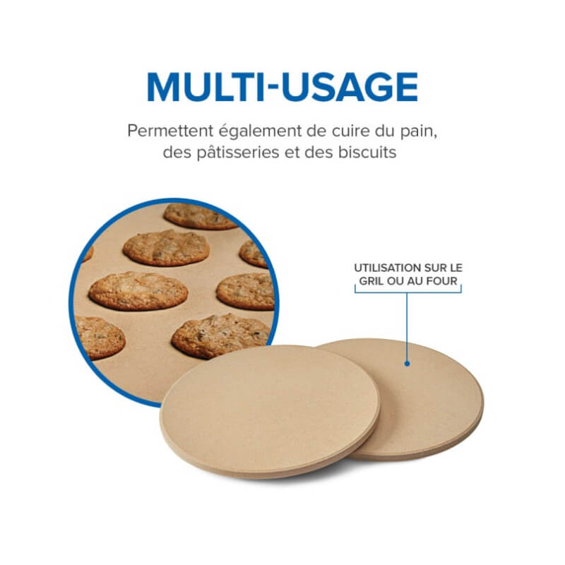 Napoleon 10 Inch Personal Sized Pizza/Baking Stone Set & Baking Stone Set | Multi-Use