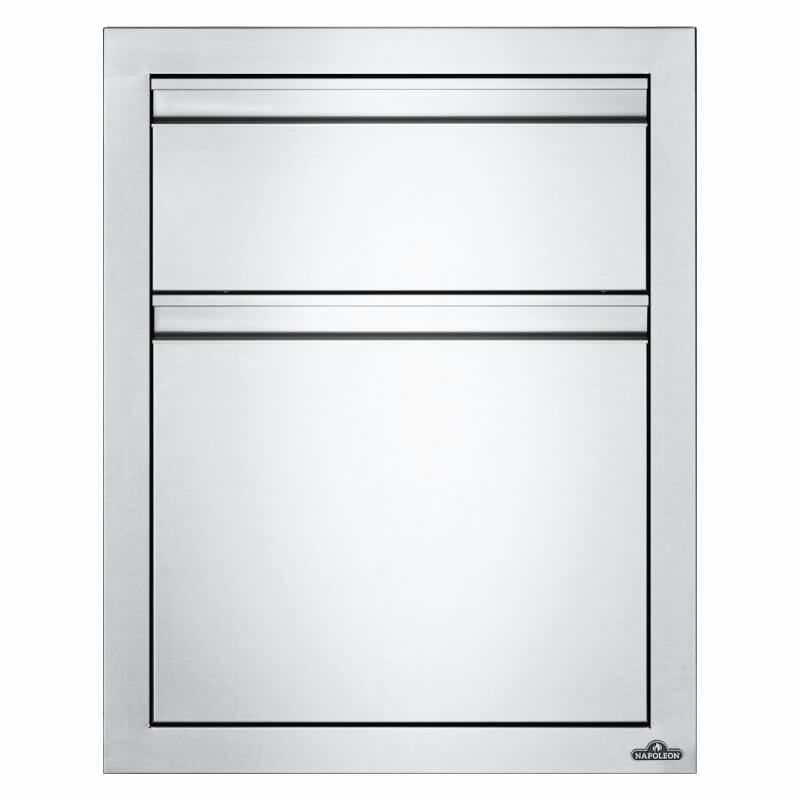 Napoleon 18 Inch Double Drawer | Stainless Steel