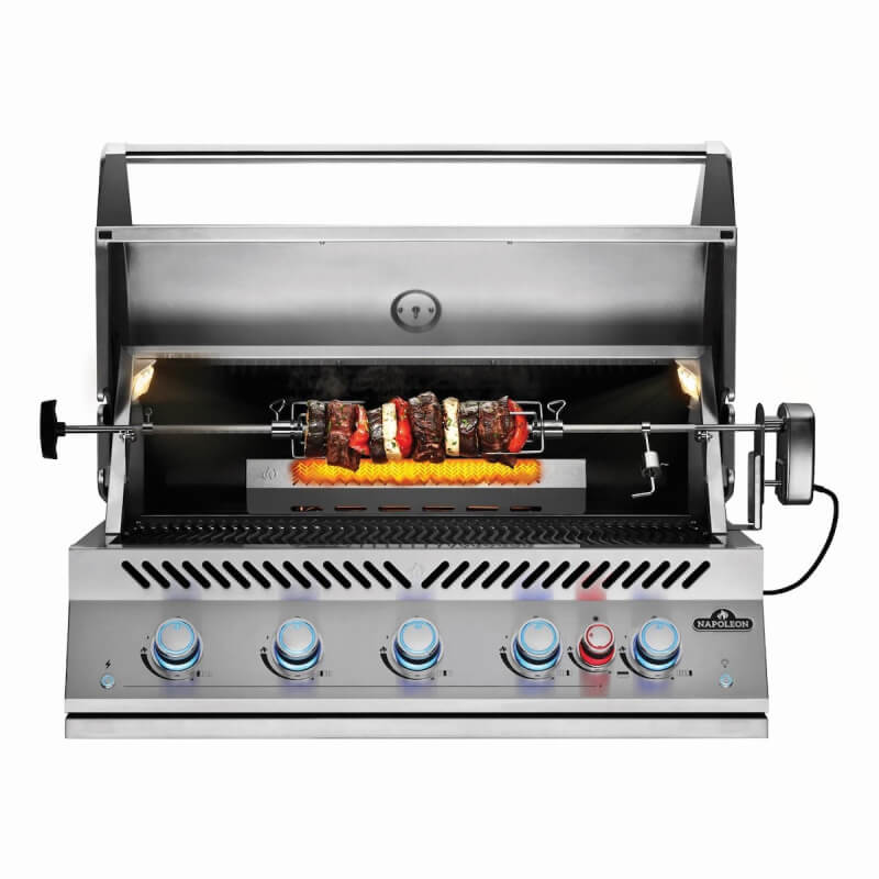 Napoleon 700 Series 38-Inch Built-In Grill | Shown With Rotisserie Cooking