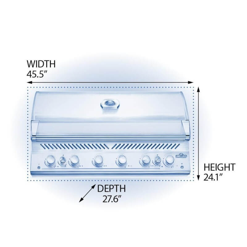 Napoleon 700 Series 6-Burner 44-Inch Built-In Gas Grill | Dimensions