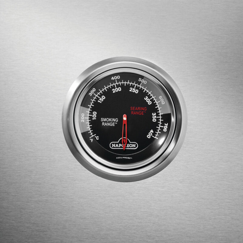 Napoleon Prestige 500 Connected 4-Burner Gas Grill | Grill Hood Temp Gauge