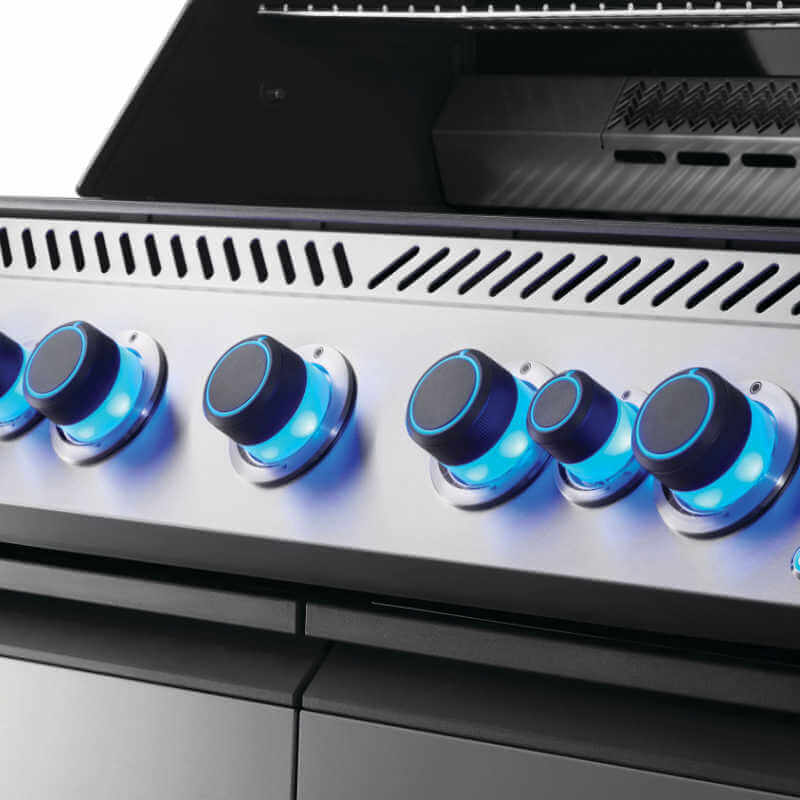 Napoleon Prestige 665 5-Burner Gas Grill | Gas Burner Safety Lights Showing Burner Off