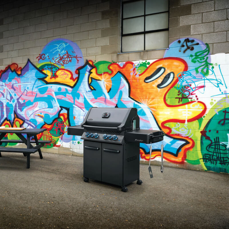 Napoleon Prestige Phantom 500 4-Burner Grill | Shown With Accessory Hooks