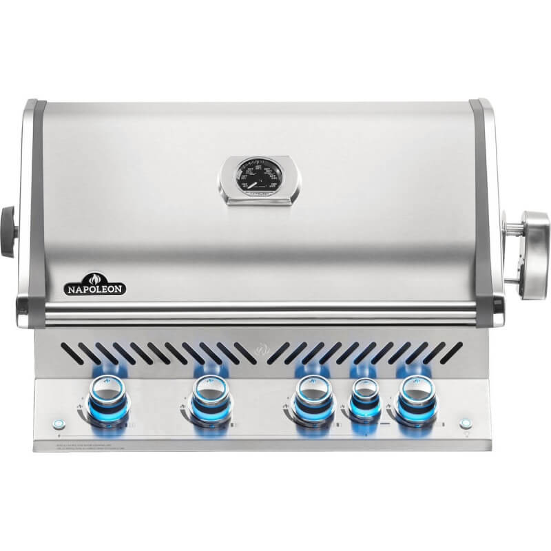 Napoleon Prestige PRO 500 4-Burner Built-in Gas Grill | Blue LED Lights