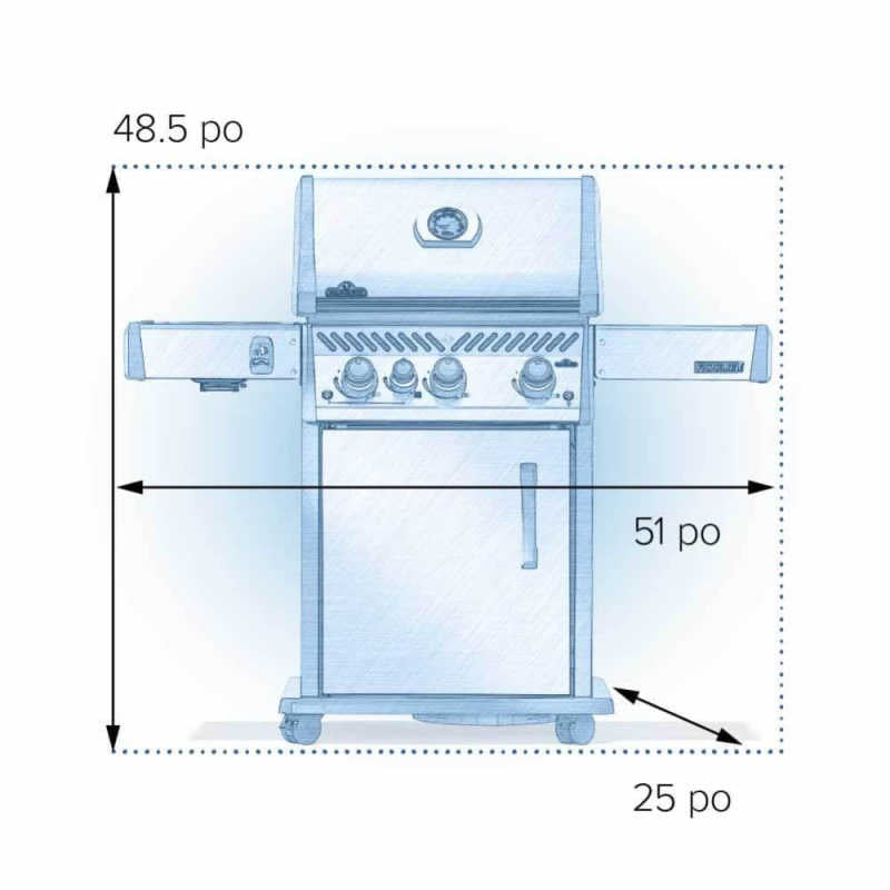 Napoleon Rogue PRO 425 Grill | Dimensions