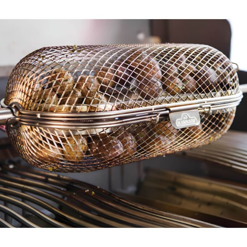 Napoleon Rotisserie Grill Basket | Filled with Potatoes