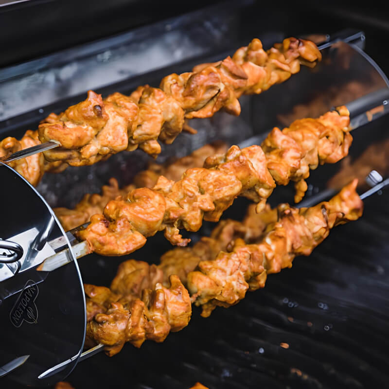 Napoleon Rotisserie Shish-Kebab Skewer Set with Removable Skewers | Butter Chicken on Skewers