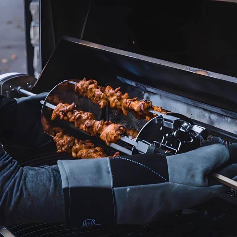 Napoleon Rotisserie Shish-Kebab Skewer Set with Removable Skewers | Installing on Grill