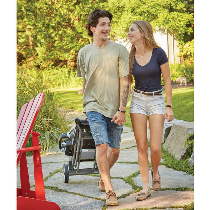 Napoleon TravelQ Pro 285X Portable Grill | Shown with Wheels