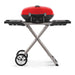 Napoleon TravelQ 285X Freestanding Portable Propane Gas Grill w/ Scissor Cart and Griddle - Red