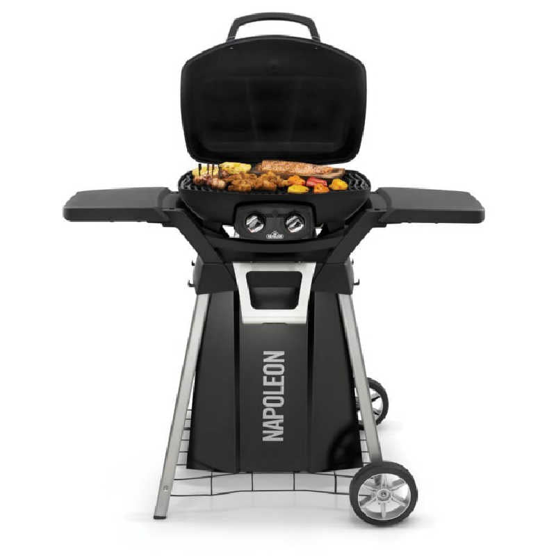 Napoleon TravelQ Grill Stand | Shown with Grill Grilling